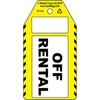 Off Rental Tag, English, Black on White, Yellow, 80,00 mm (W) x 150,00 mm (H)